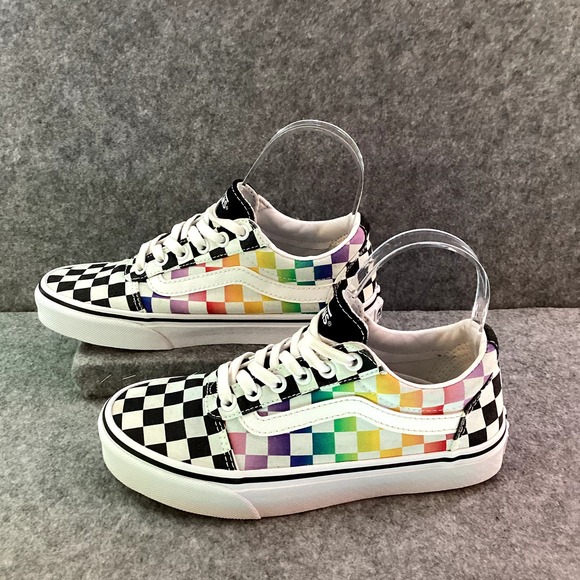 Vans Shoes - Vans Multicolored Rainbow Checkerboard Lace-Up Low - Women sz 5.5/Kids sz 4